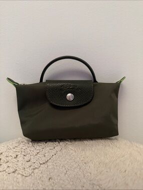 Longchamp small Le Pliage Green Pouch